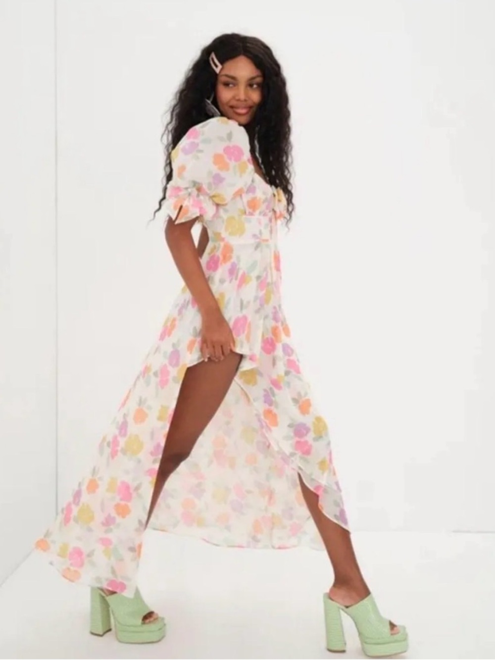 For Love & Lemons Petal High Low Midi Dress - Picture 3 of 5